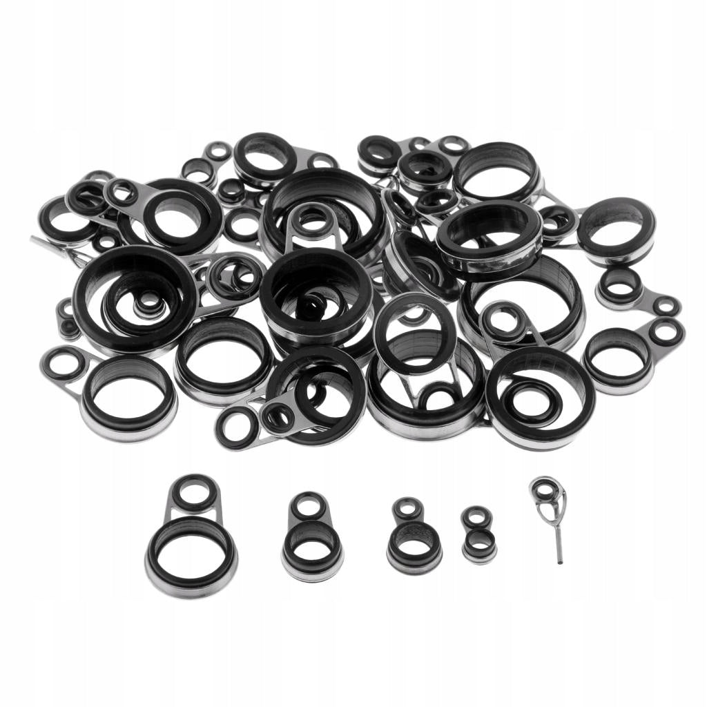 45pcs 1. mm Fishing Rod Guides Tips Repair Kit Telescopic Rod Eye Rings
