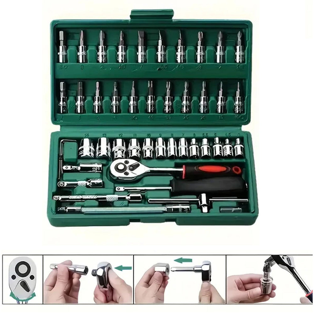 46 PIECE HOME HYDRAULIC CARPENTRY SOCKET WRENCH SET Packaging status original