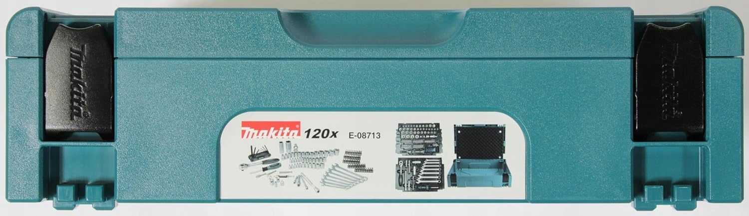 Rankinių įrankių rinkinys MAKITA, 120 dalių, juodas/mėlynas