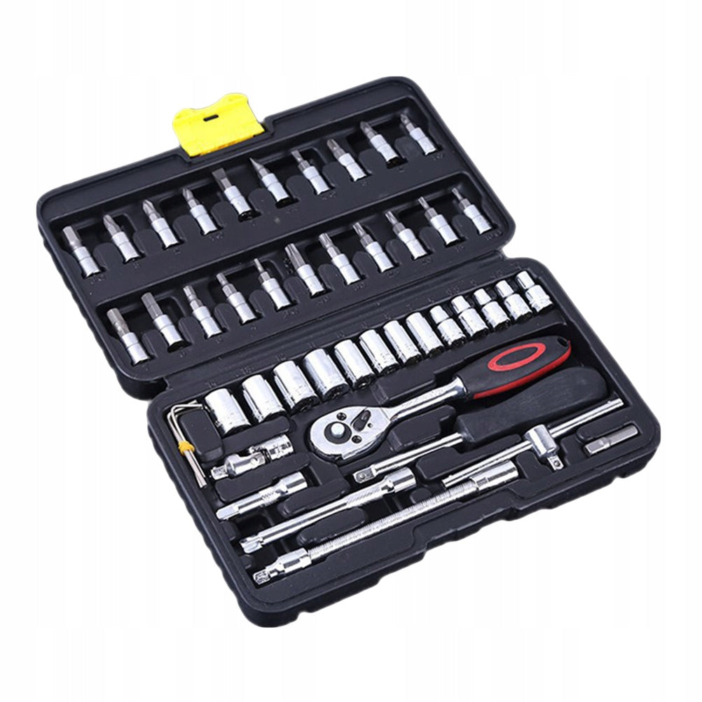 46Pcs Durable Vanadium Steel Ratchet Wrench Mechanics Tools Kit Manufacturer code 4708005