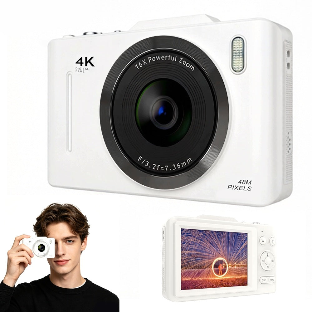 48MP 4K 16X DIGITAL CAMERA COMPACT STABILIZATION FOR KIDS AND TRAVEL