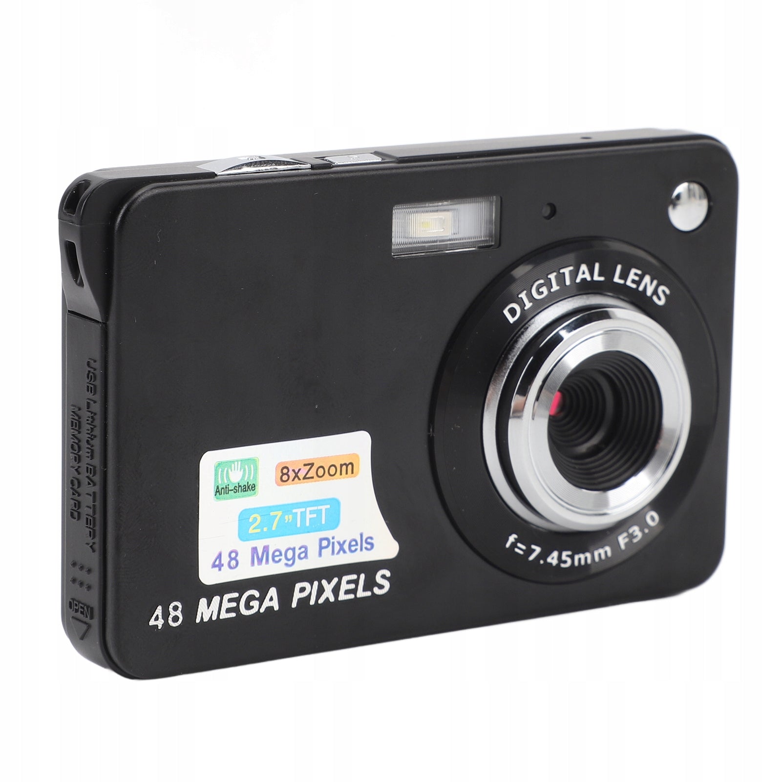 48MP 4K Digital Camera 8x Zoom Anti Shake 2,7 Inch R6
