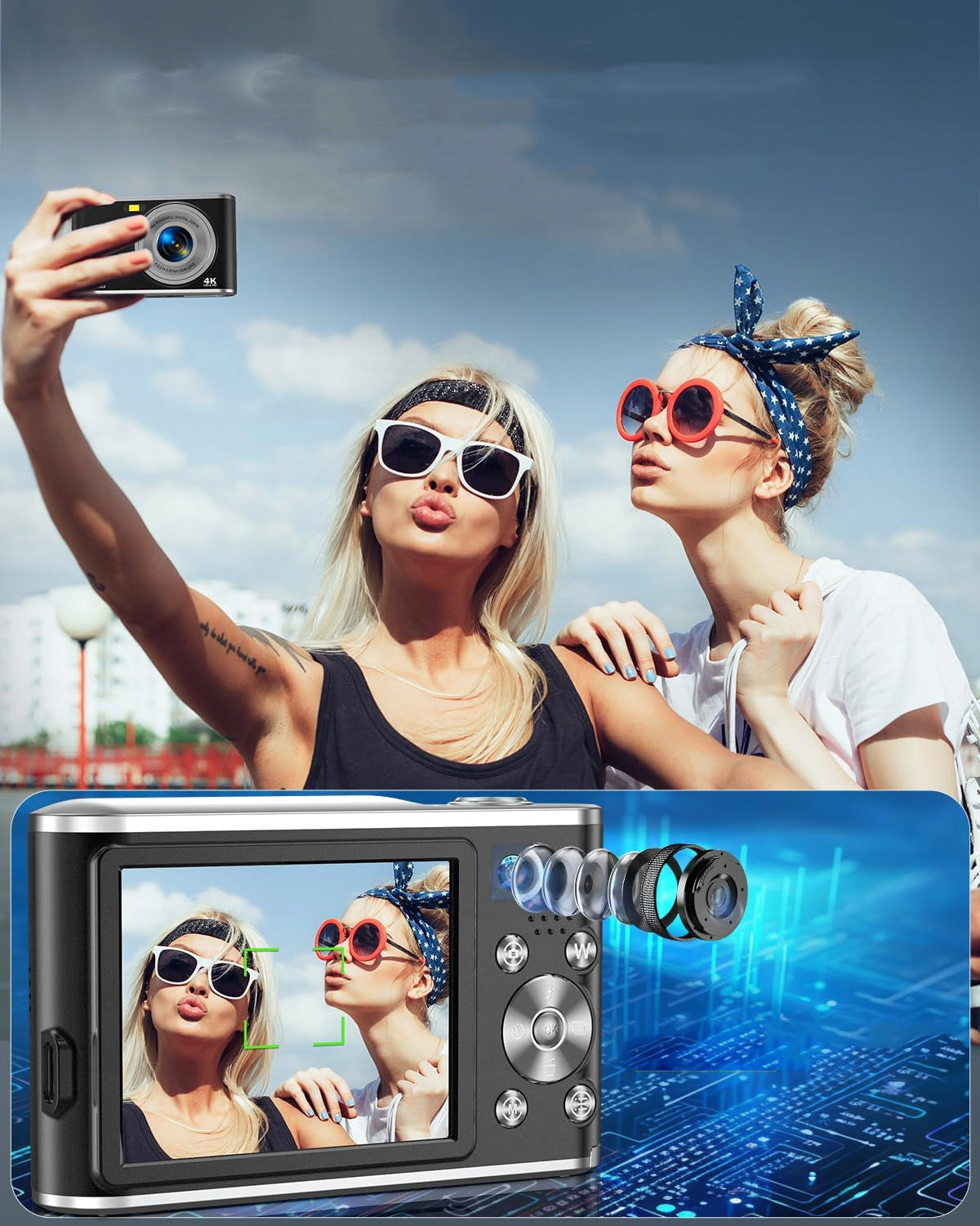 48MP Digital Camera 4K Movies AntiShake Dual Camera Brand no brand