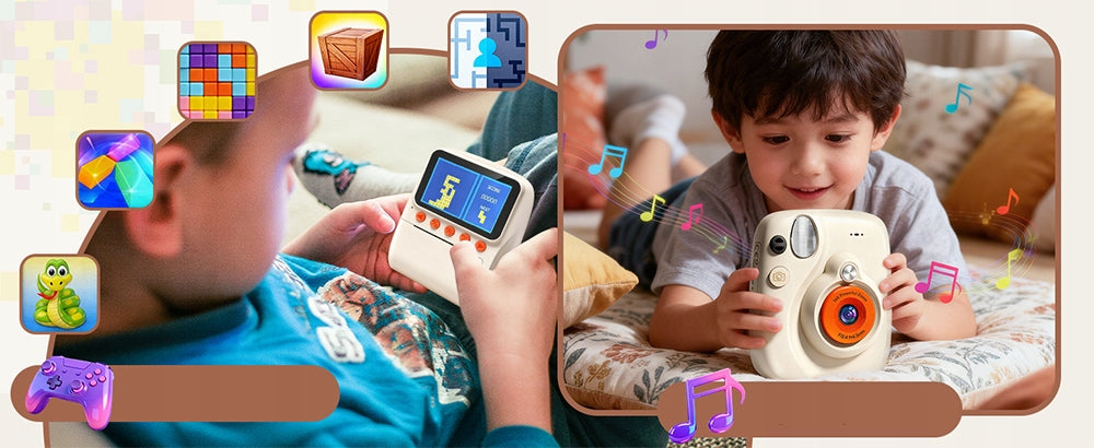 48MP INSTANT CAMERA FOR KIDS WITH 32GB KHAKI PRINT AND MEMORY Brand no brand