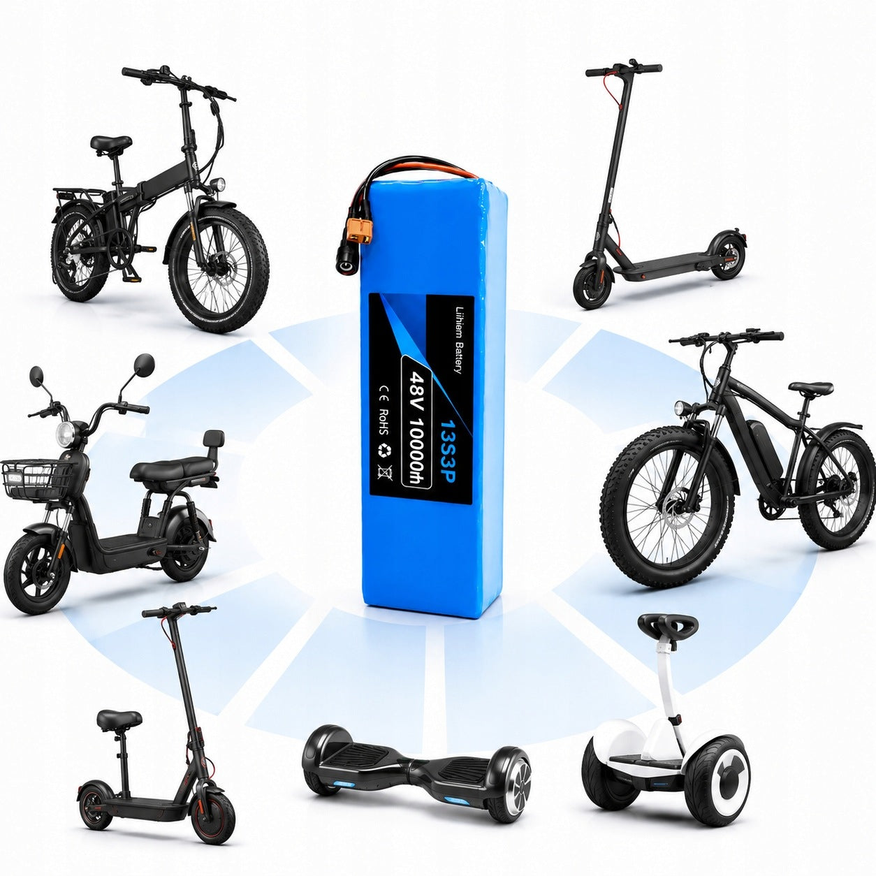 48V 10Ah 13S3P Li-ion T-DC Battery Pack for Electric Scooter Bikes Brand no brand