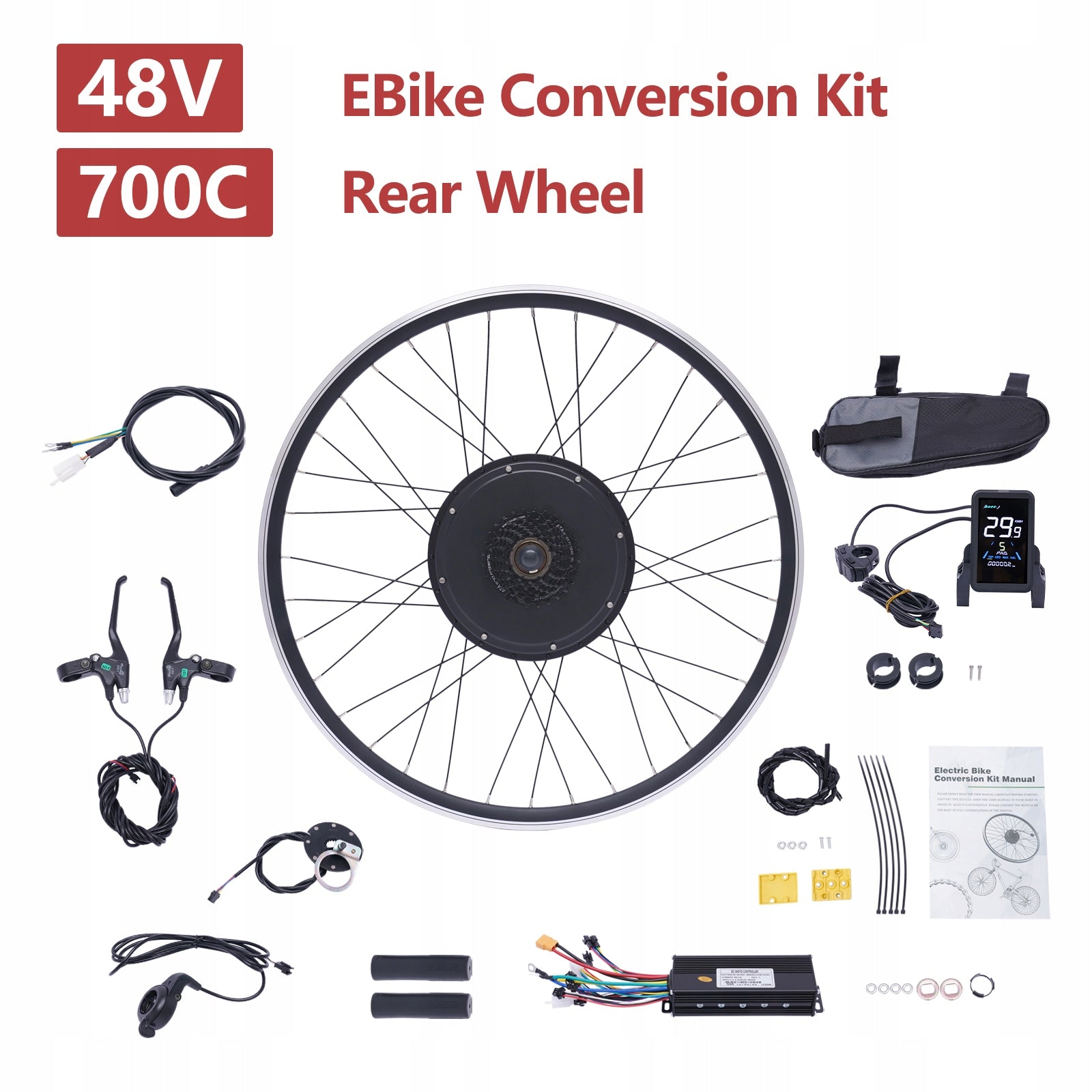 48V1000W REAR BICYCLE WHEEL CONVERSION KIT Packaging status original