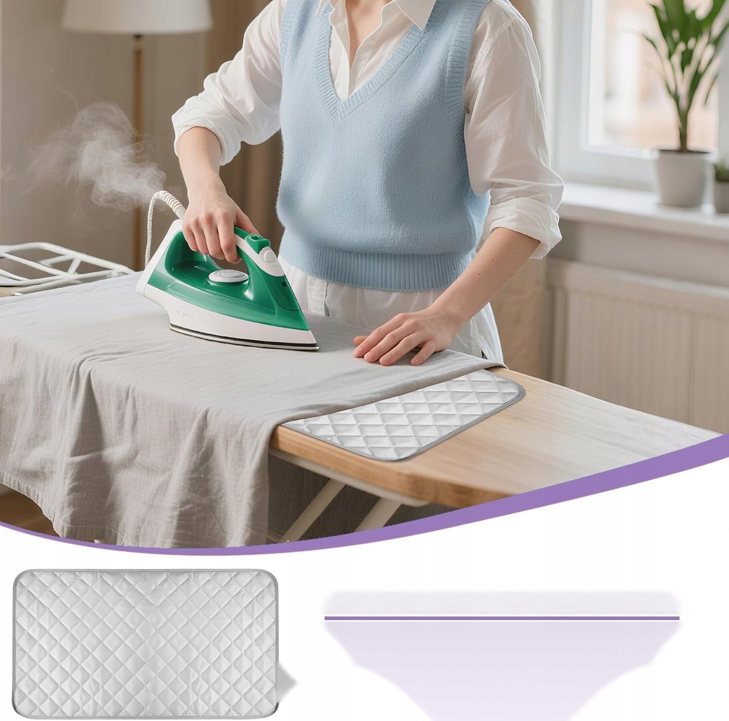 48X85CM TRAVEL FOLDING IRONING PAD FOR TABLE Total height 85 cm