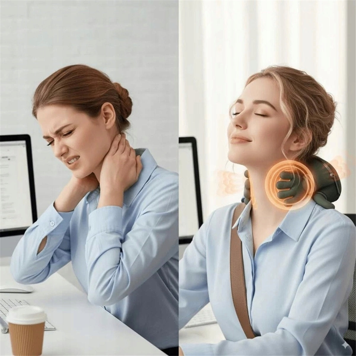 4D 2000mAh massager with 2 temperatures and 3 modes for back and shoulders green Medical device no