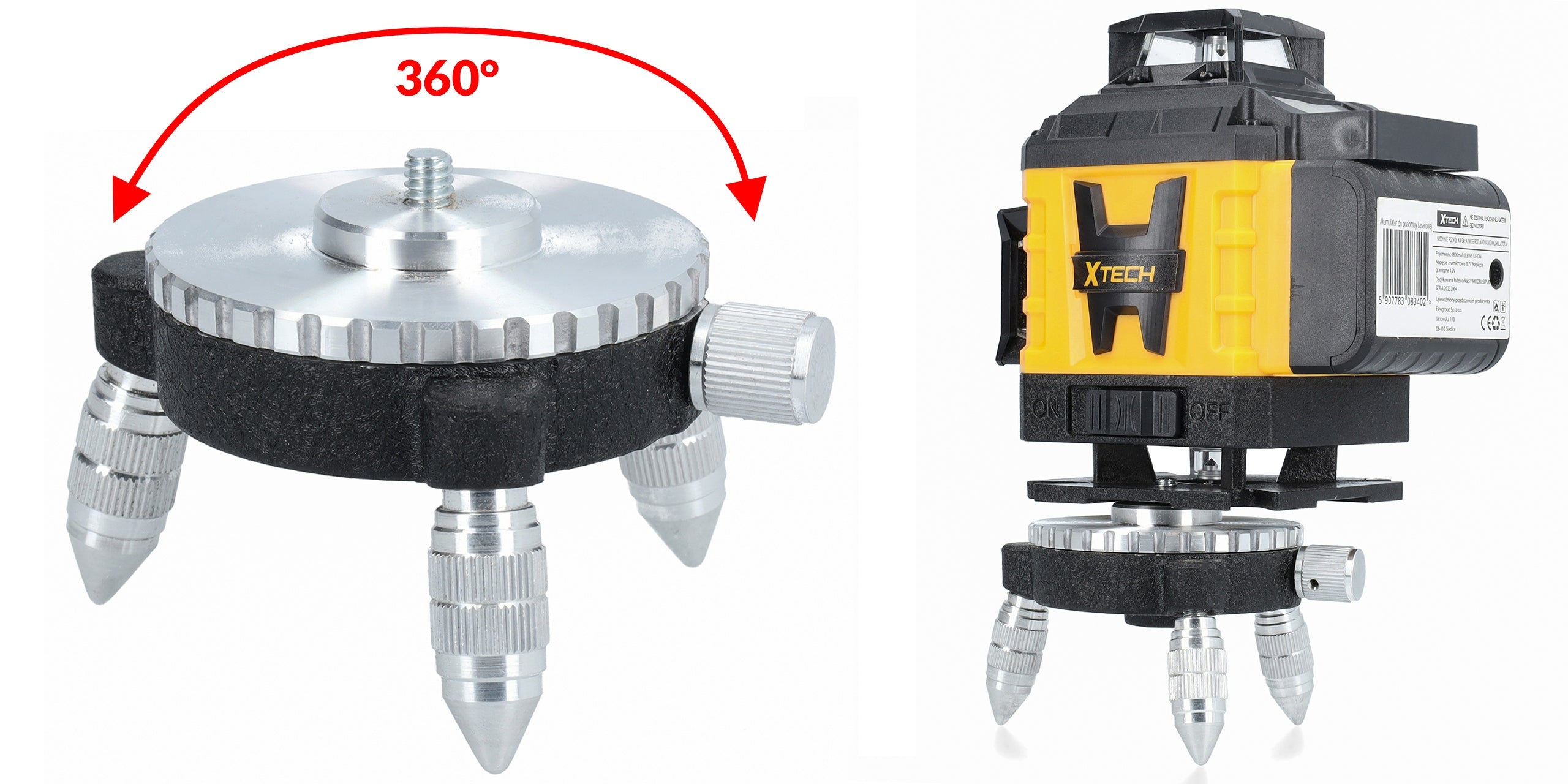 4D 360° LASER LEVEL 16 LINES WITH TRIPOD REMOTE CONTROL 2 BATTERIES PRO Packaging status original