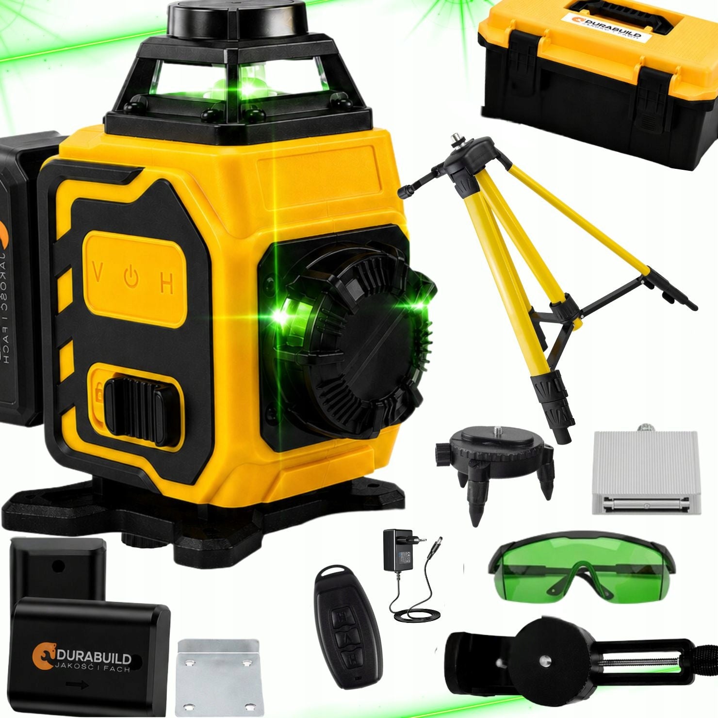 4D 360 LEVEL LASER POZIIOMICA WITH TRIPOD 16 LINES CROSS GREEN Packaging status original