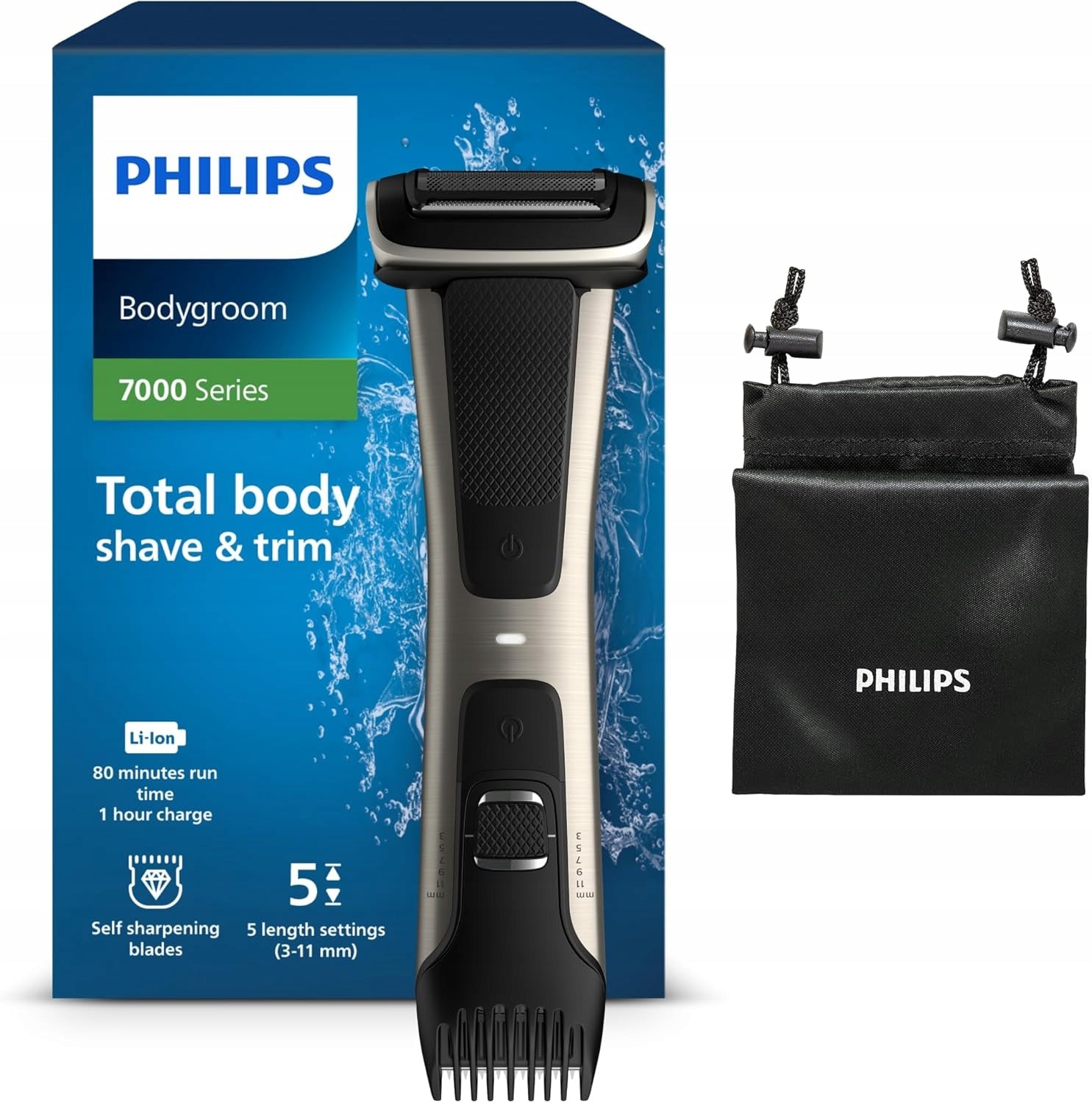 4D BODY SHAVER 5 LEVELS LENGTH WATERPROOF WIRELESS 80 MINUTES