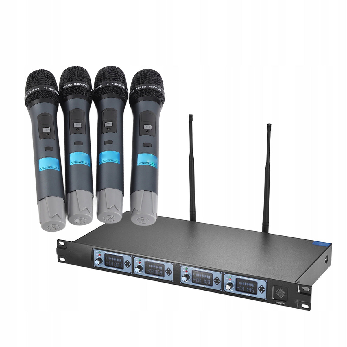 4D Professional 4 Channel UHF Wireless Microphone System 4 NY