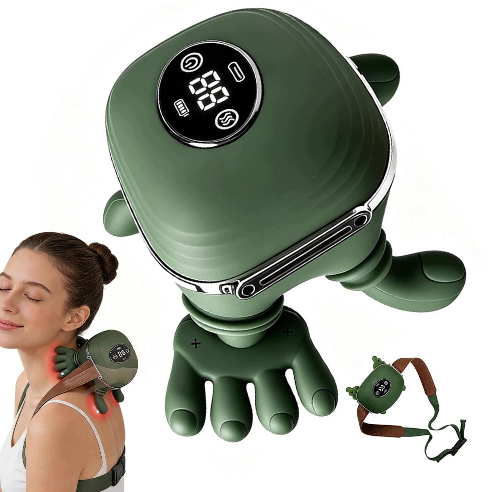 4D Shoulder and Neck Massager with Dual Red Light, Adjustable Strap, 2000mAh