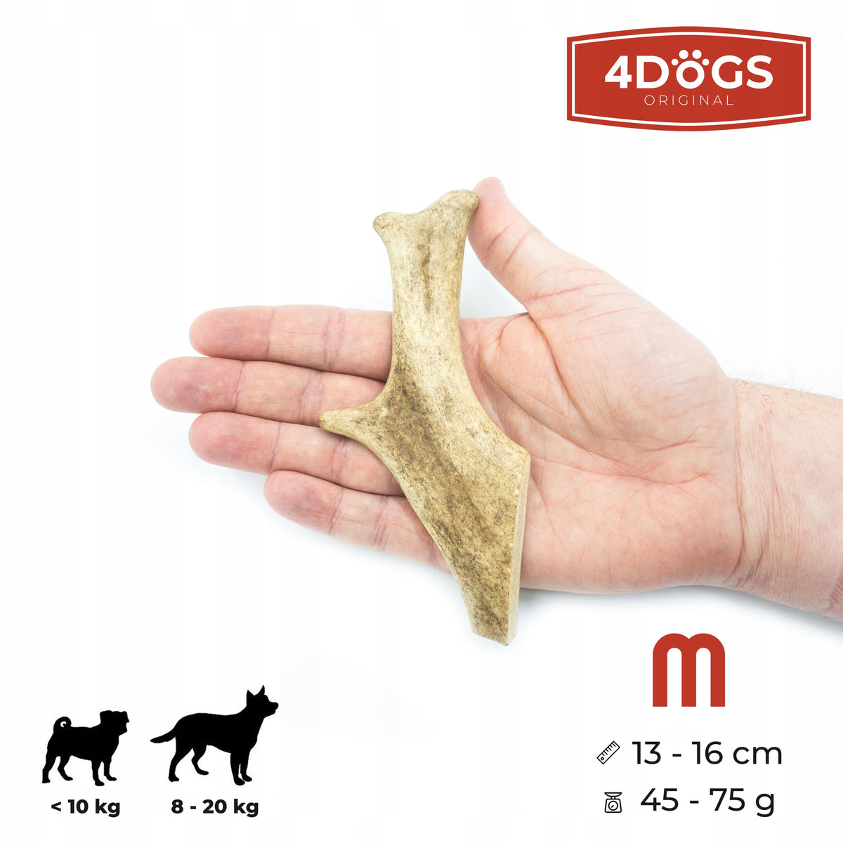 4DOGS Antlers Teether - fallow deer antlers M Flavor deer