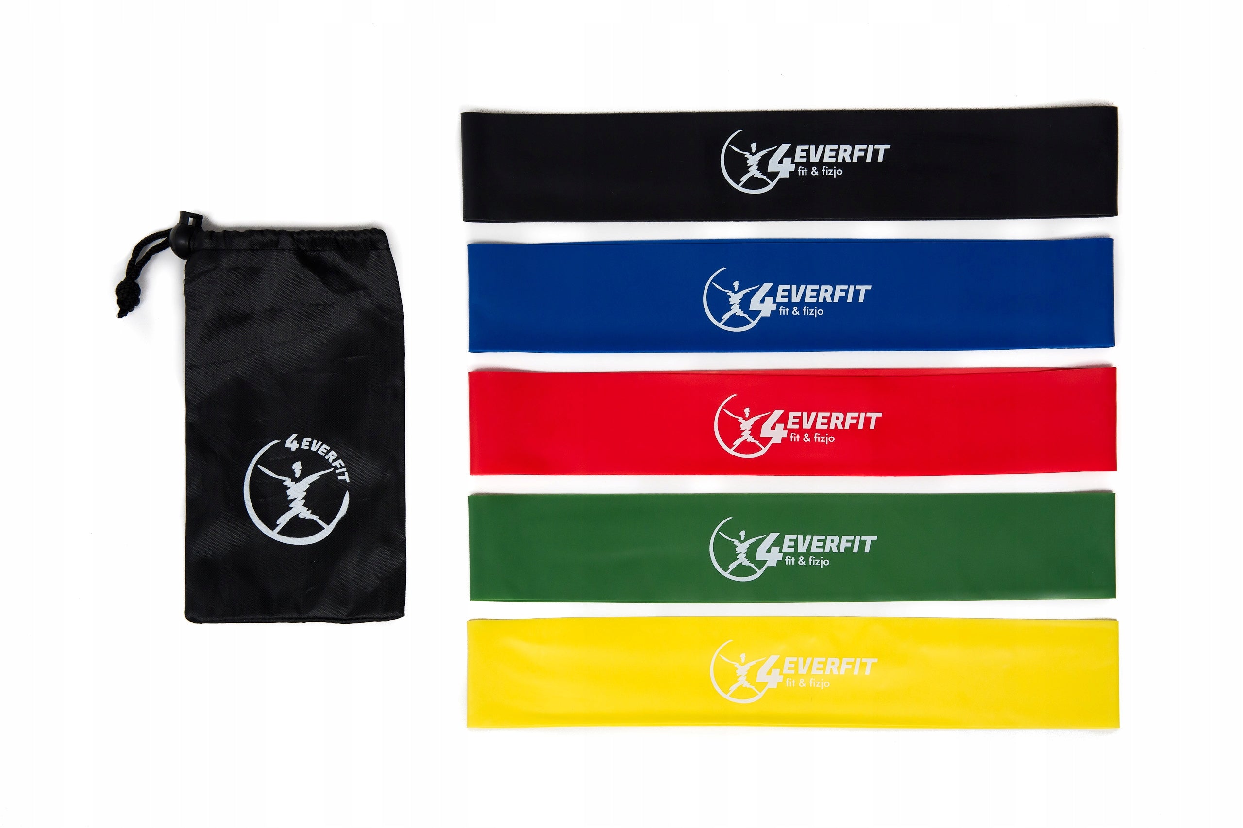 4EVERFIT Set of 5 Mini BAND FITNESS Exercise Rubbers Training