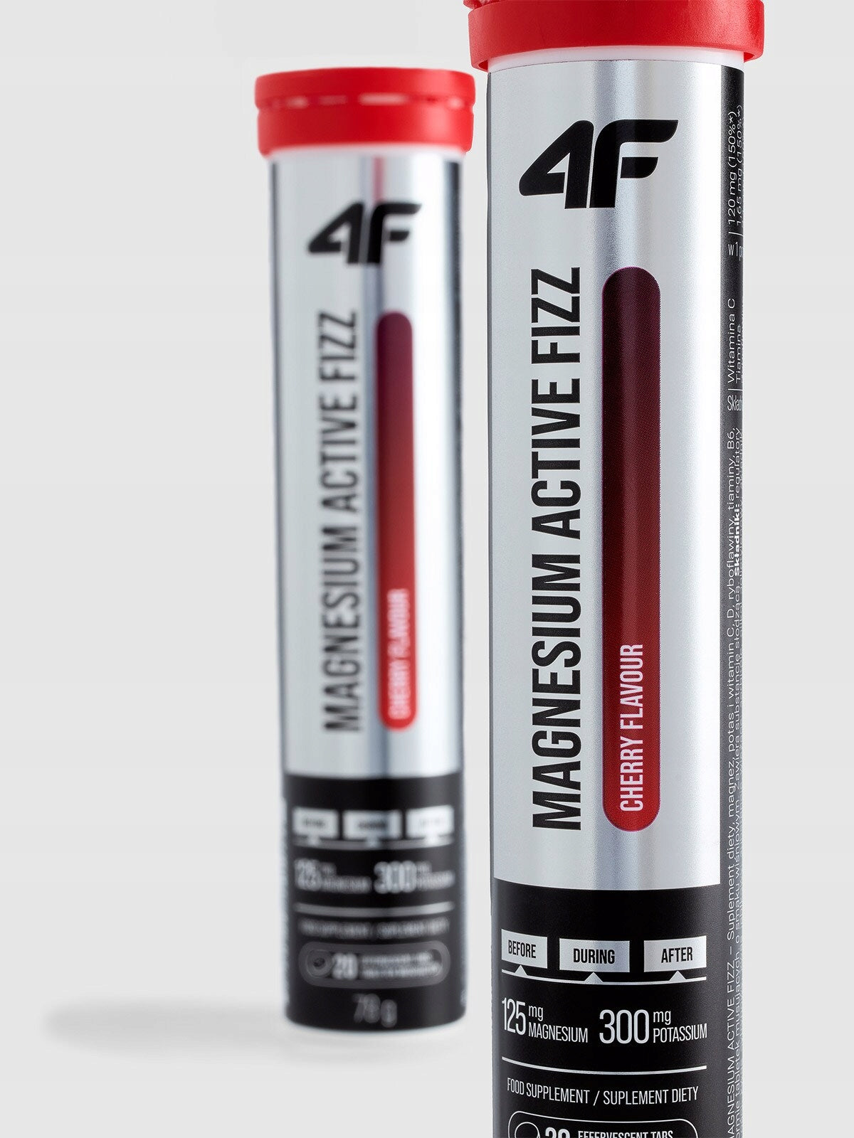 4F Magnesium Sparkling Tablets 125mg Potassium 300mg Cherry Flavour 20 Tabs Flavor cherry
