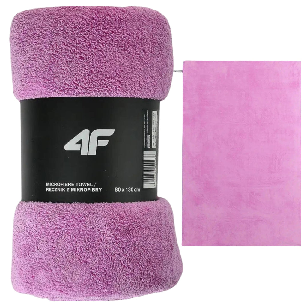 4F QUICK-DRYING SPORTS TOWEL MADE OF PLUSH MICROFIBER PINK 80x130cm