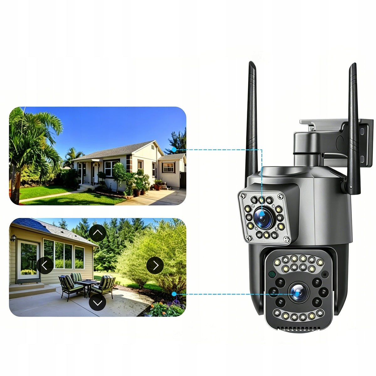4G LTE Outdoor Camera, 4MP (2×2MP), Dual Lens, Full HD Brand sennifar