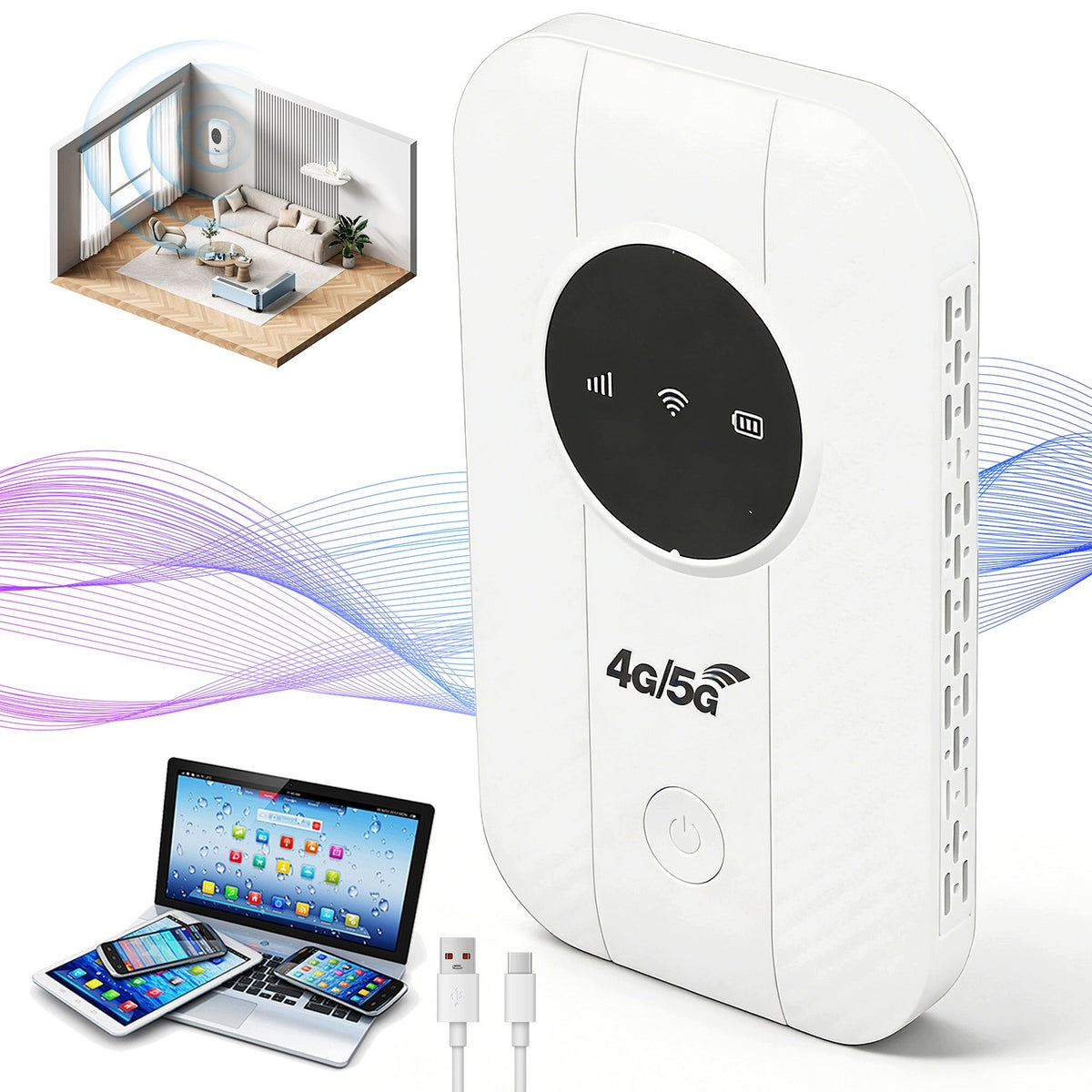 4G LTE WIFI MOBILE WIFI ROUTER WITH SIM CARD SLOT FOR UP TO 10 DEVICES