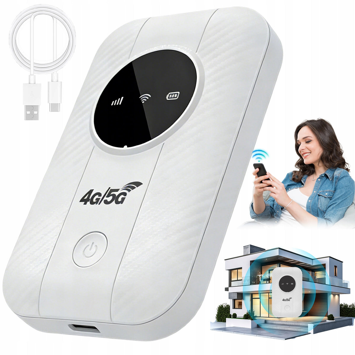 4G LTE WIFI ROUTER WITH SIM CARD PORTABLE MODEM FOR 10 MOBILE DEVICES