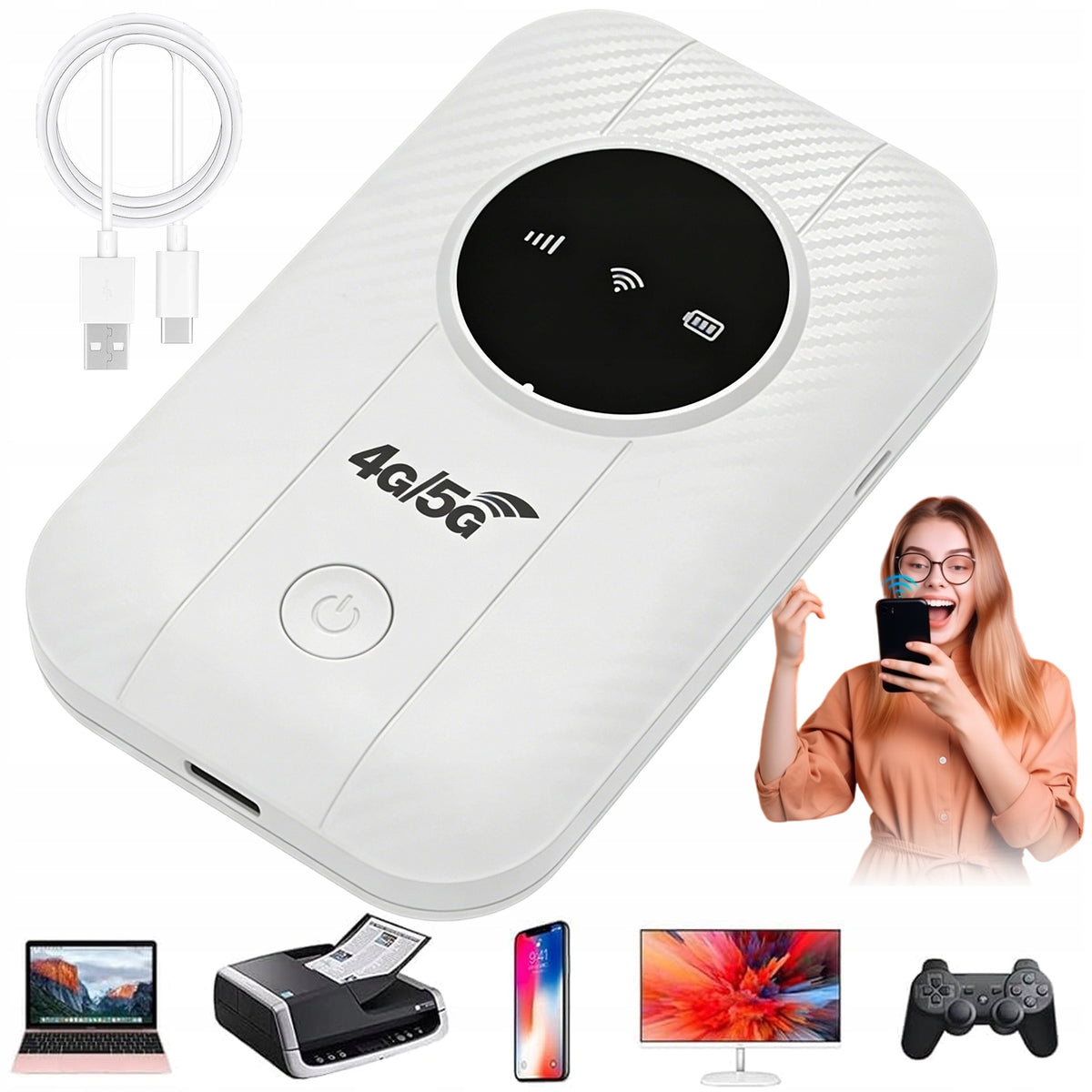 4G PORTABLE MOBILE WIFI ROUTER ALLOWS YOU TO CONNECT UP TO 10 DEVICES