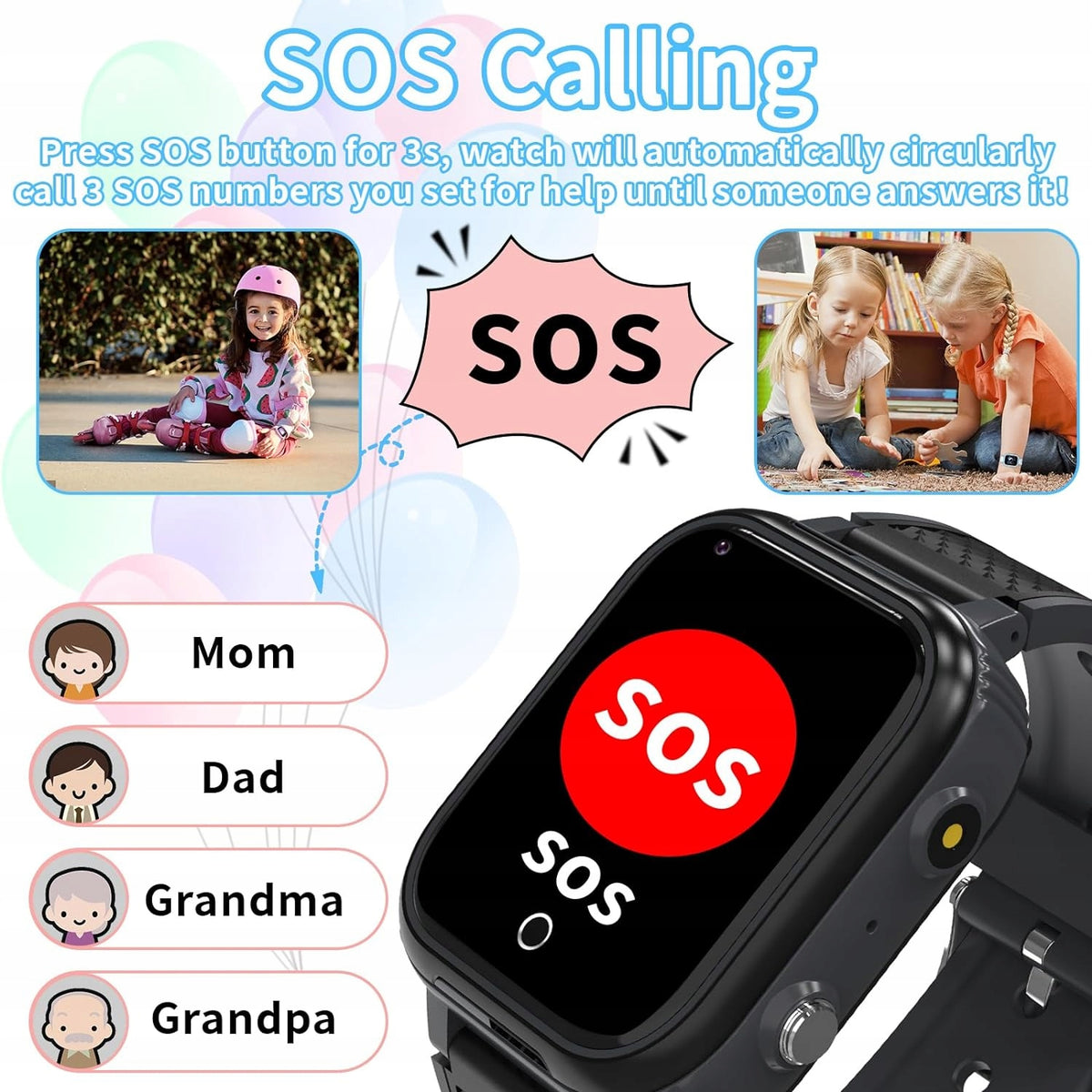 4G Smartwatch for kids, with GPS with SIM waterproof class IP68 Brand no brand