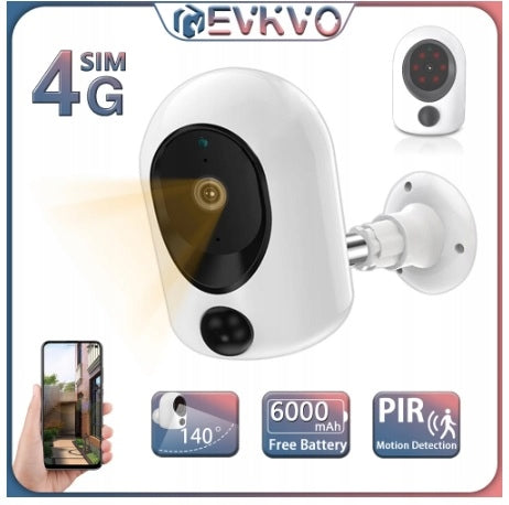 4G battery-operated camera, sim card per plot construction