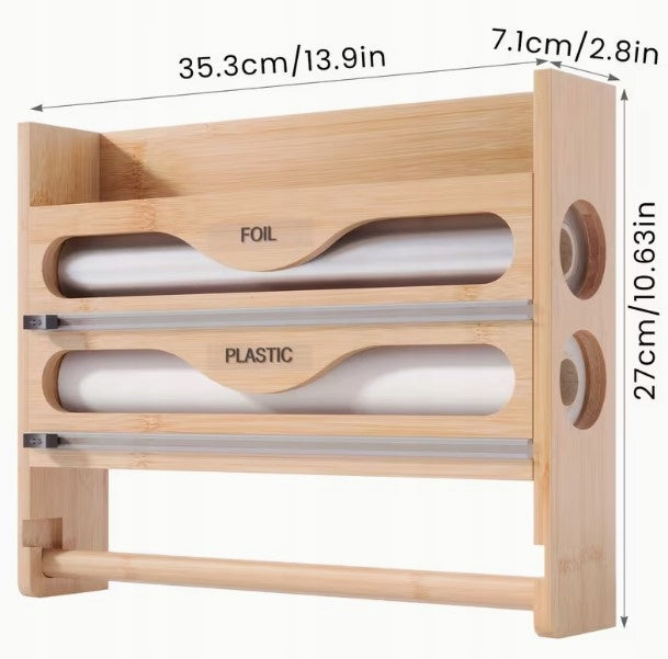 4IN1 BAMBOO KITCHEN ORGANIZER – TOWEL, FOIL AND SPICE HOLDER Brand Krisberg