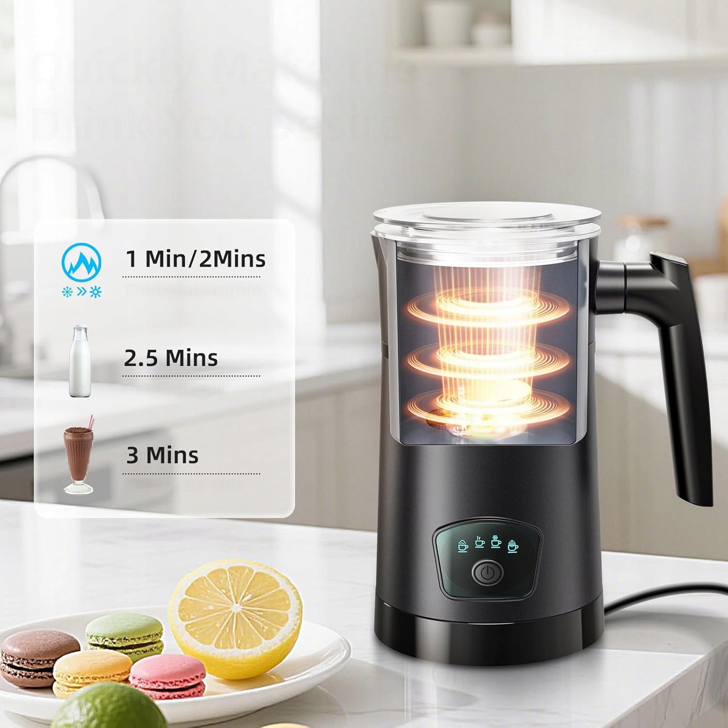4IN1 ELECTRIC COFFEE MILK FROTHER WITH TEMPERATURE CONTROL 400W 350ML Model FF05 SPIENIACZ DO MLEKA KAWY ELEKTRYCZNY