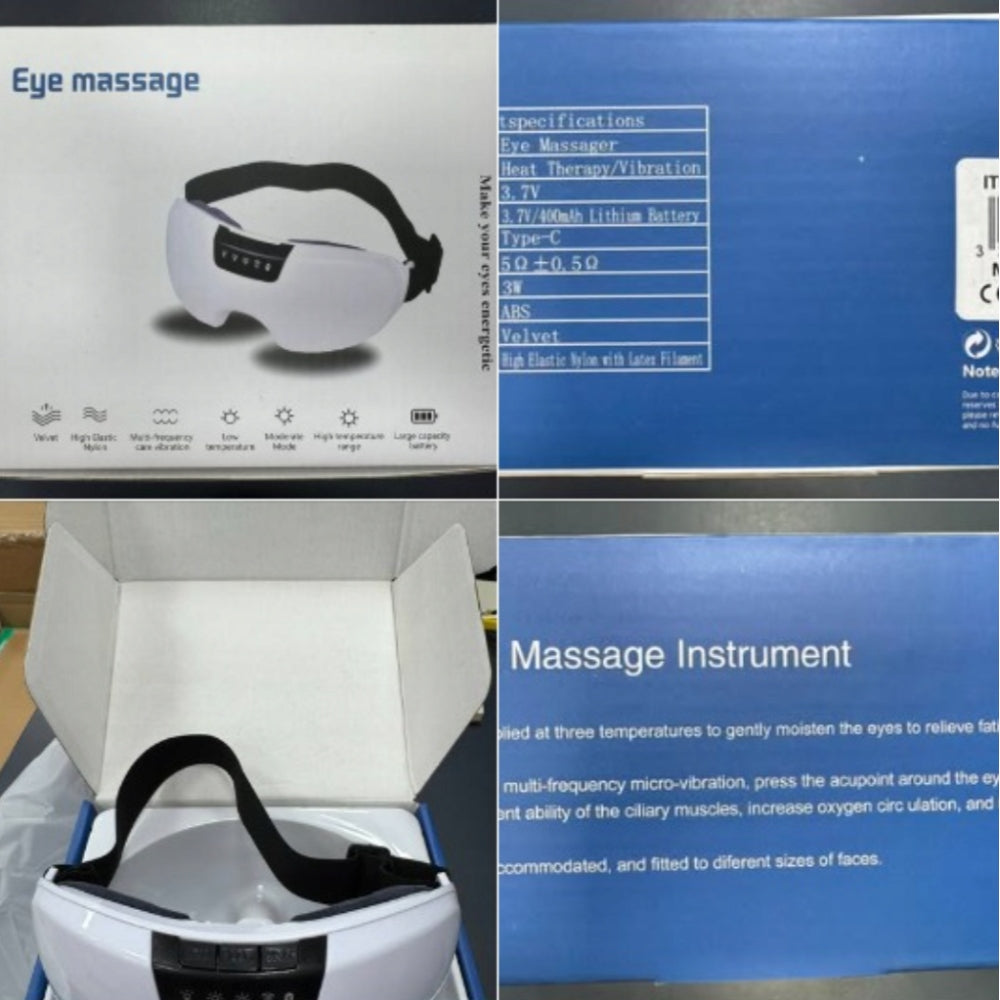 4IN1 EYE MASSAGER FOR ANTI-STRESS FATIGUE HEAT VIBRATION BLUETOOTH SPA Manufacturer code MASAŻER DO OCZU 4W1