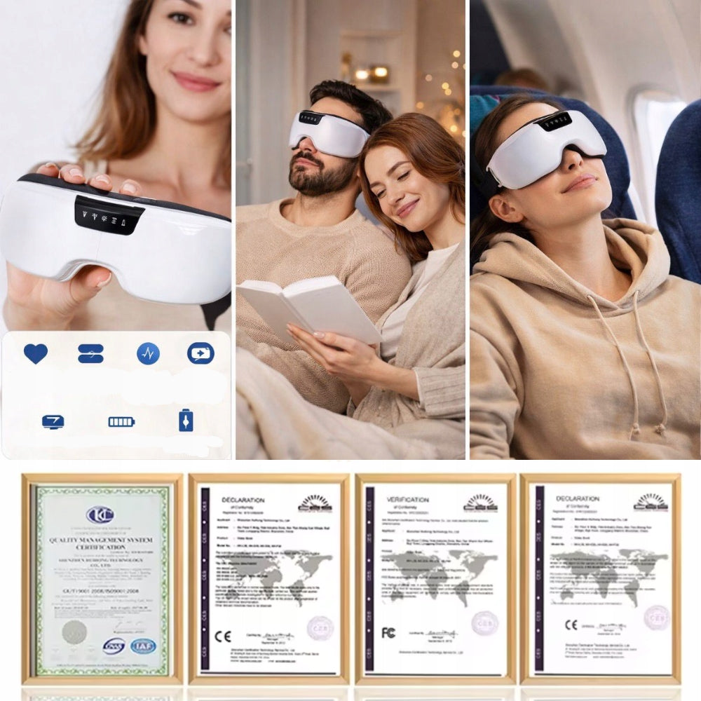 4IN1 EYE MASSAGER FOR ANTI-STRESS FATIGUE HEAT VIBRATION BLUETOOTH SPA Medical device no