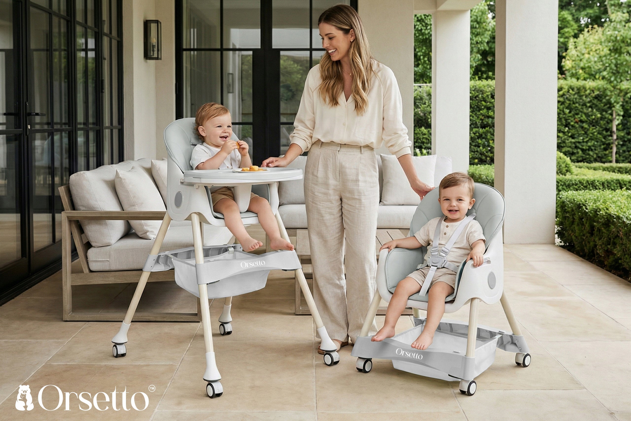 4IN1 FOLDING BABY CARAMEL FEEDING CHAIR WITH STRAPS + FREEBIE Additional information non-slip feet wheels seat belts removable cover removable tray