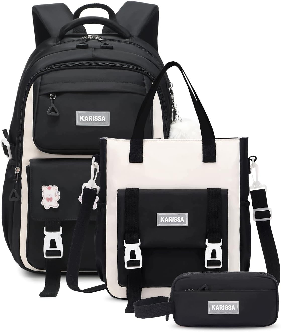 4IN1 SCHOOL BACKPACK WITH LAPTOP PENCIL CASE BAG 15,6"