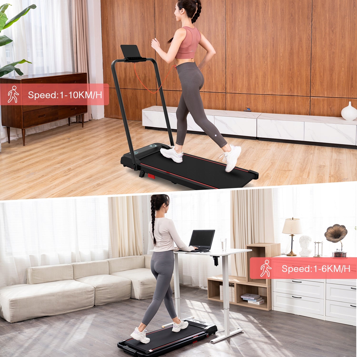 4In1 Folding Treadmill Home Exercise Electric & Handrail Control 120kg 10KM Manufacturer code FANPAO