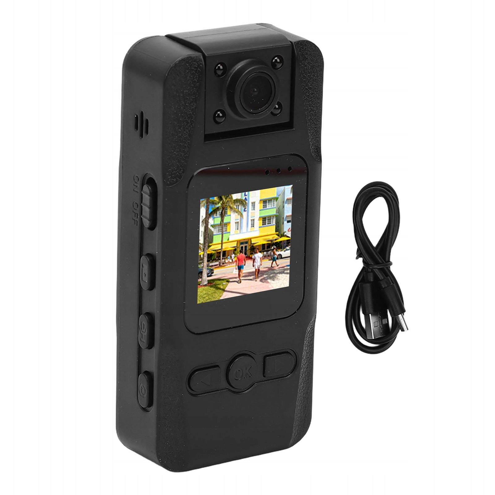 4K 12MP Body Worn Camera 1,3 Inch Touch Screen 180 Degree Rotary VT