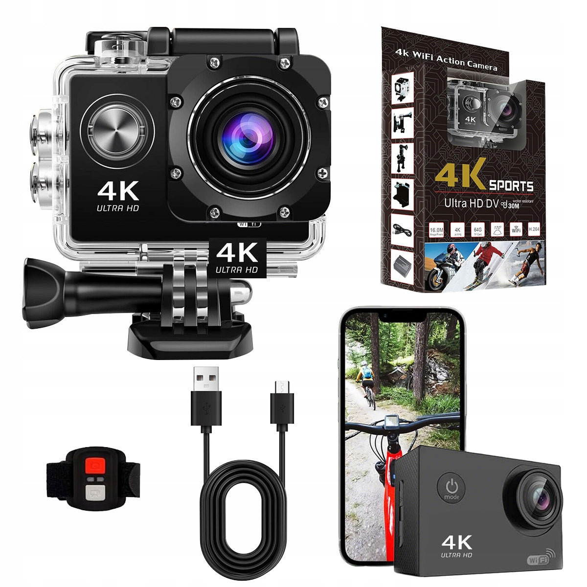4K 20 MP WIDE ANGLE SPORTS CAMERA WIFI UNDERWATER CAMERA Brand no brand