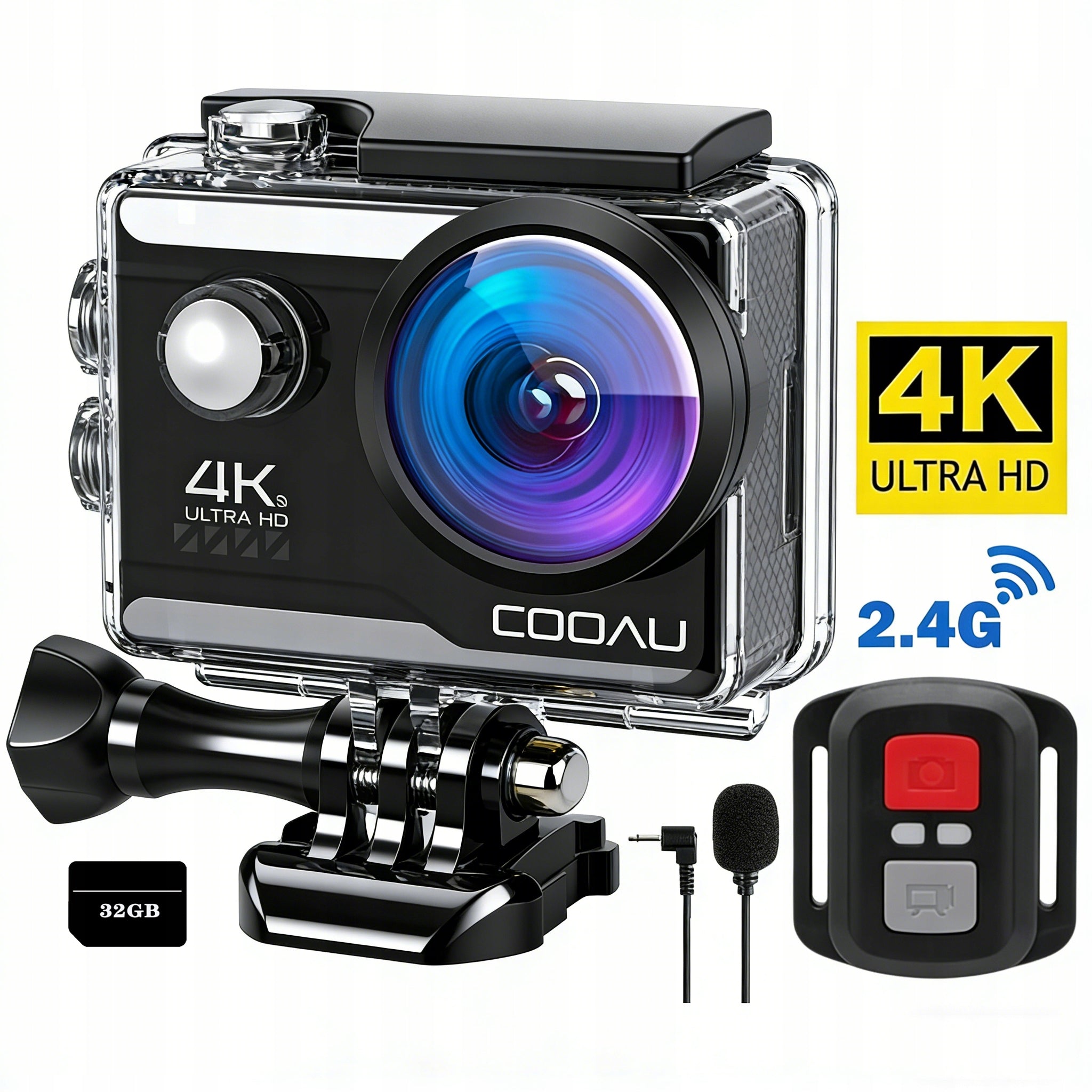 4K 20MP Sports Camera Stabilization EIS with 32GB Memory Card