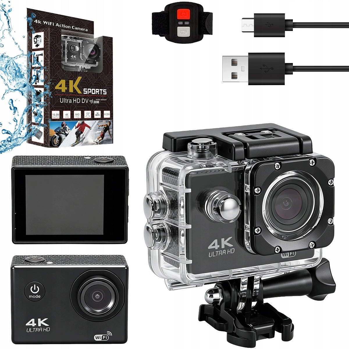 4K 20MP UNDERWATER CAMERA, WIFI CAMERA, SPORTS CAMERA, WIDE ANGLE CAMERA