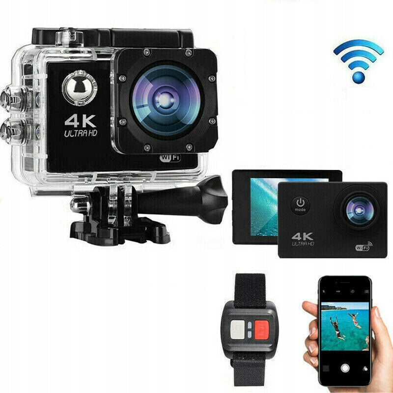4K 30FPS SPORTS CAMERA, WIFI CAMERA, SET WATERPROOF CAMERA GIFT