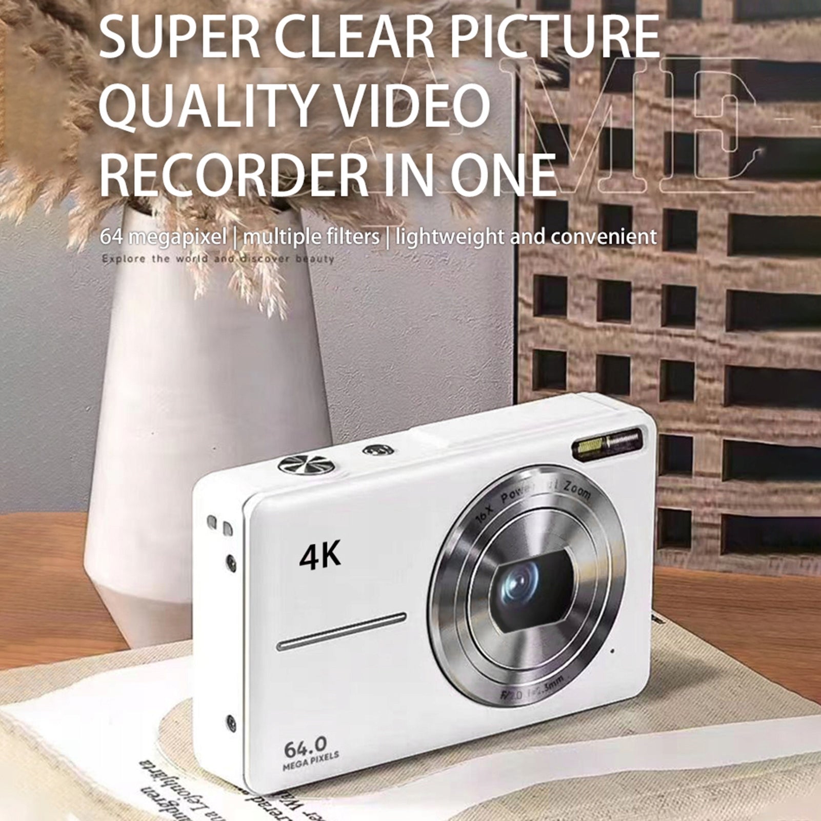 4K/30fps 64MP Digital Camera 2,4 Inch 18x Digital OX Screen Model 7326OYYC