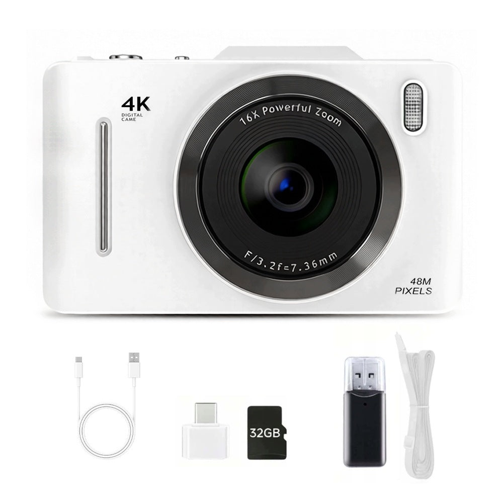4K 48 MP DIGITAL CAMERA MACRO ZOOM MODE 16X LIGHTWEIGHT COMPACT WITH CARD