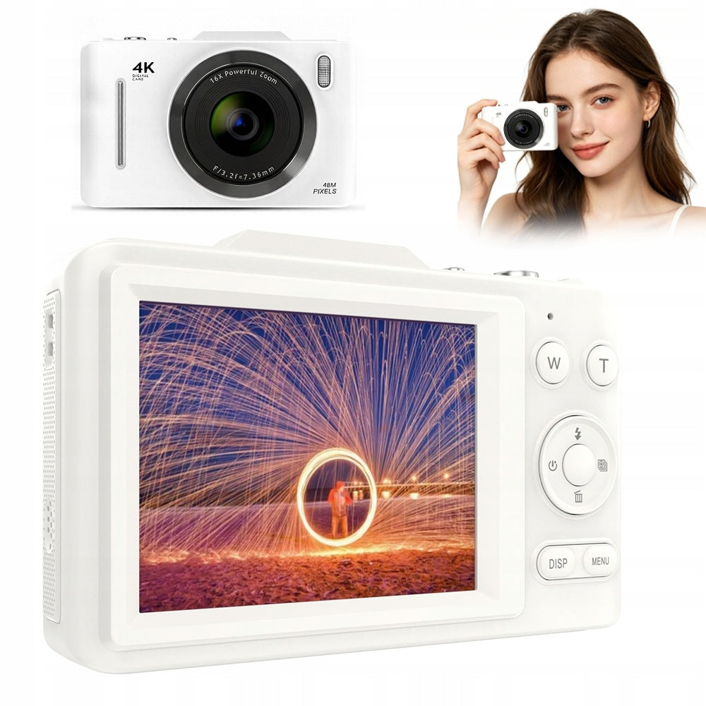 4K 48MP DIGITAL CAMERA MACRO ZOOM MODE 16X LIGHTWEIGHT COMPACT WITH 32GB CARD