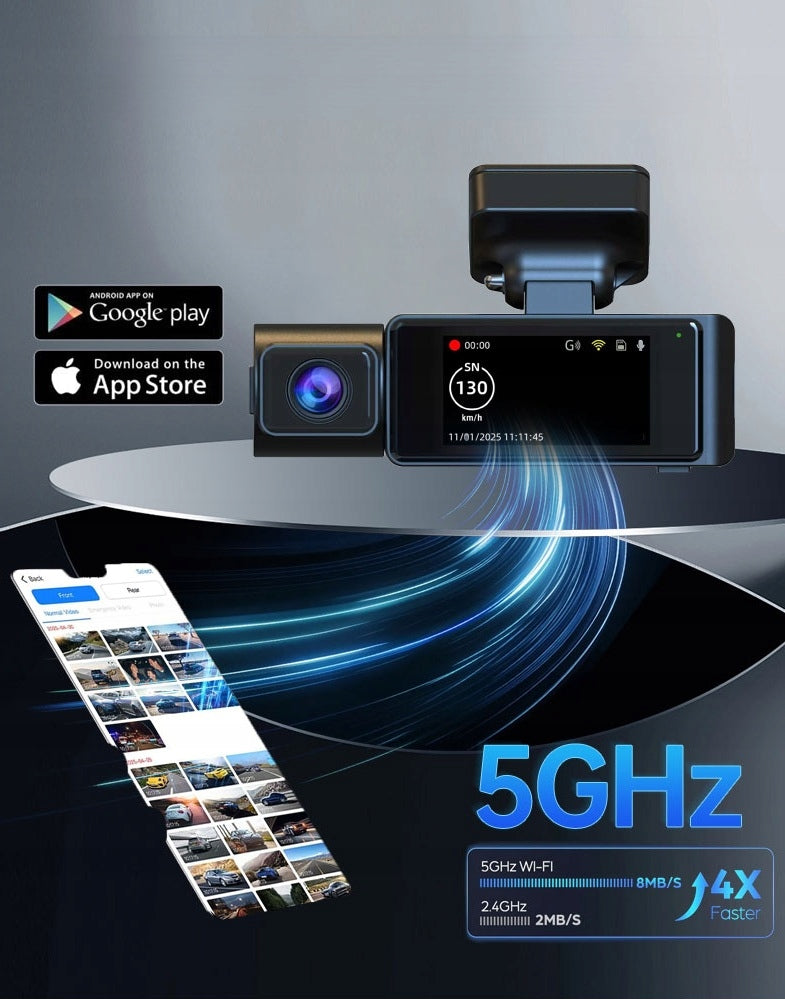 4K+4K CAR CAMERA FRONT REAR Ultra HD SONY STARVIS 2 GPS WDR Al CPR Packaging status original