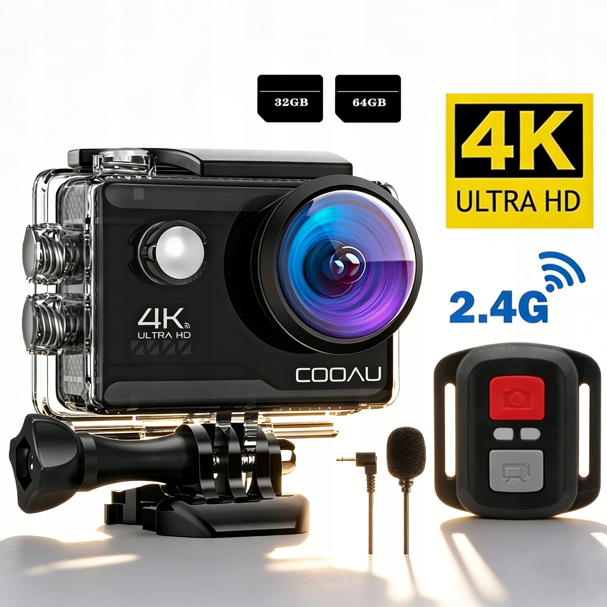 4K 60FPS 20MP Sports Camera Ideal for Sports, Vlogs with Card