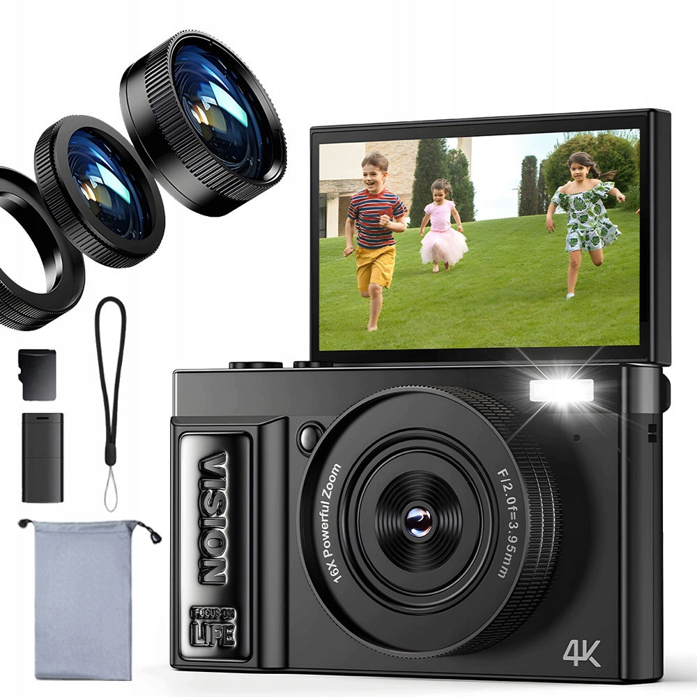 4K 64MP CAMERA WITH TRIPOD INTERFACE FOR YOUTUBE TIKTOK AND VLOGS