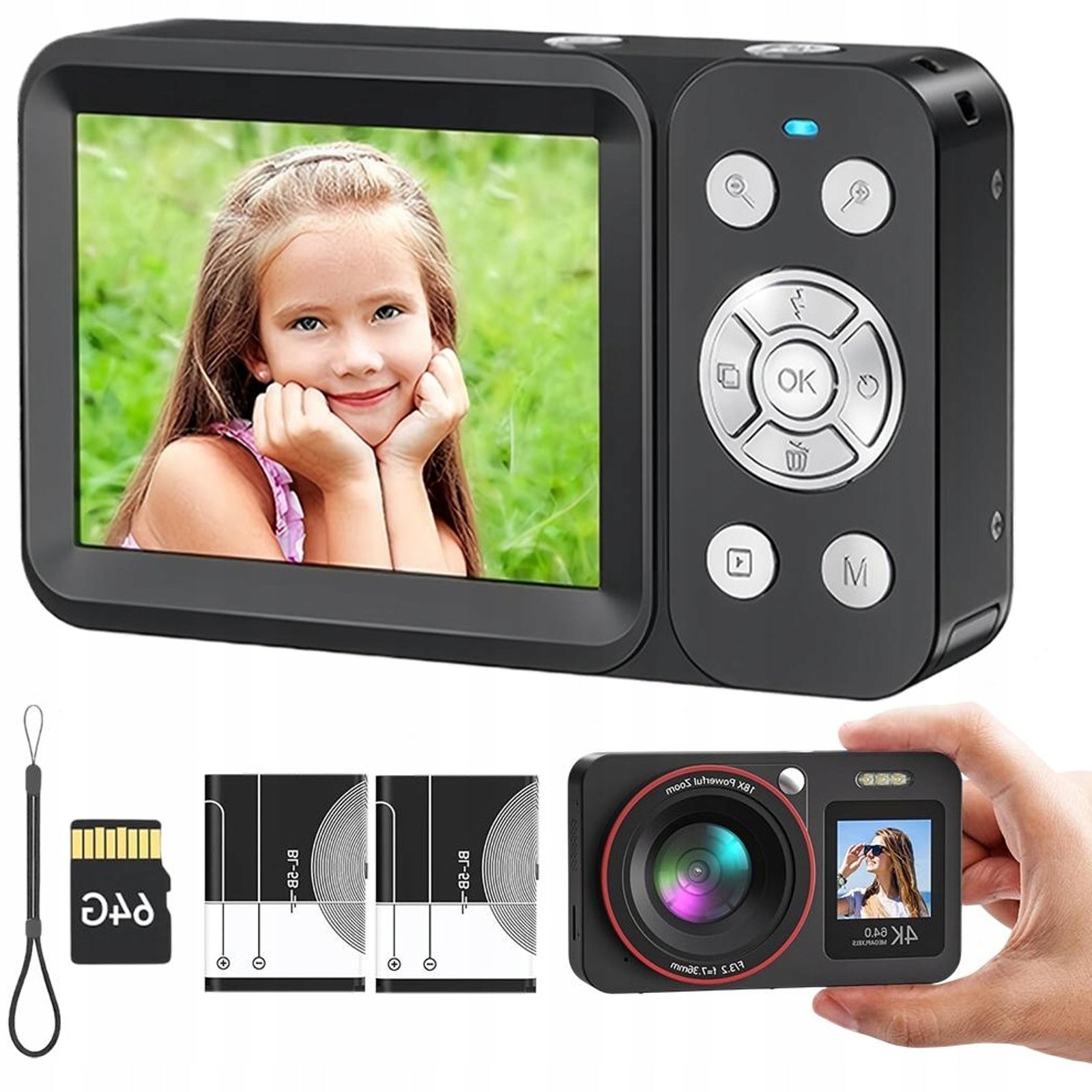 4K 64MP DIGITAL CAMERA 18X ZOOM ROTATING SCREEN 134G FOR TOUR Brand Bedee