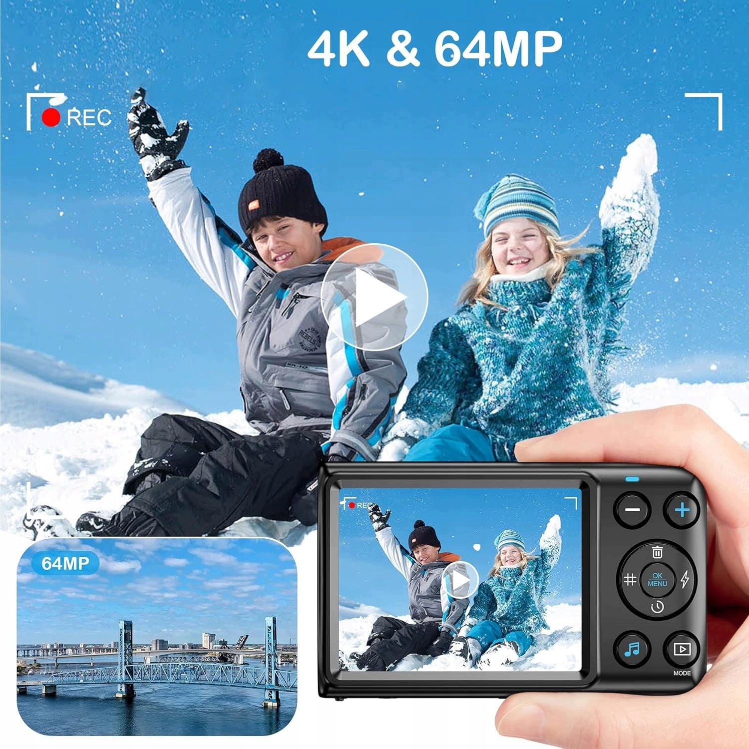 4K 64MP DIGITAL CAMERA WITH WIFI AND ZOOM 18X 32GB CARD Brand no brand