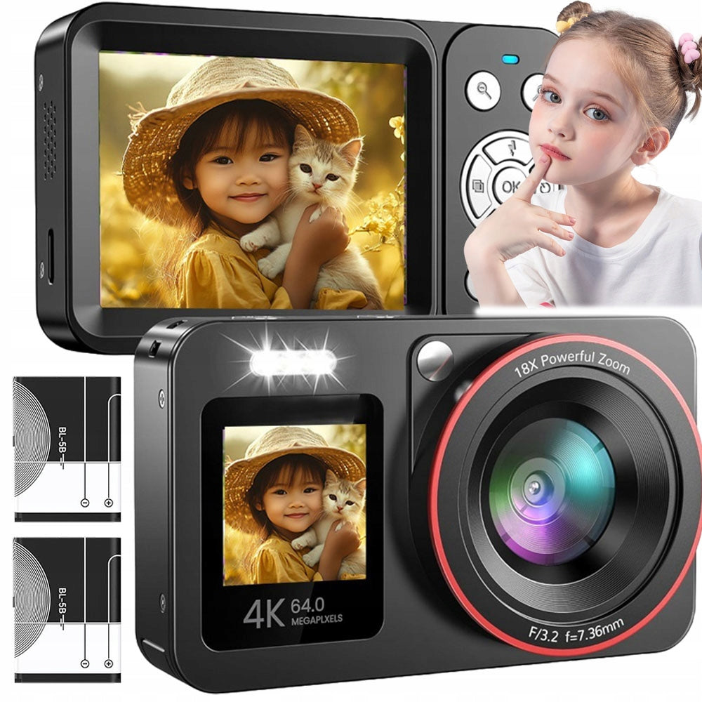 4K 64MP DIGITAL HD CAMERA 18X ZOOM 64GB CARD WITH RECORDING FUNCTION