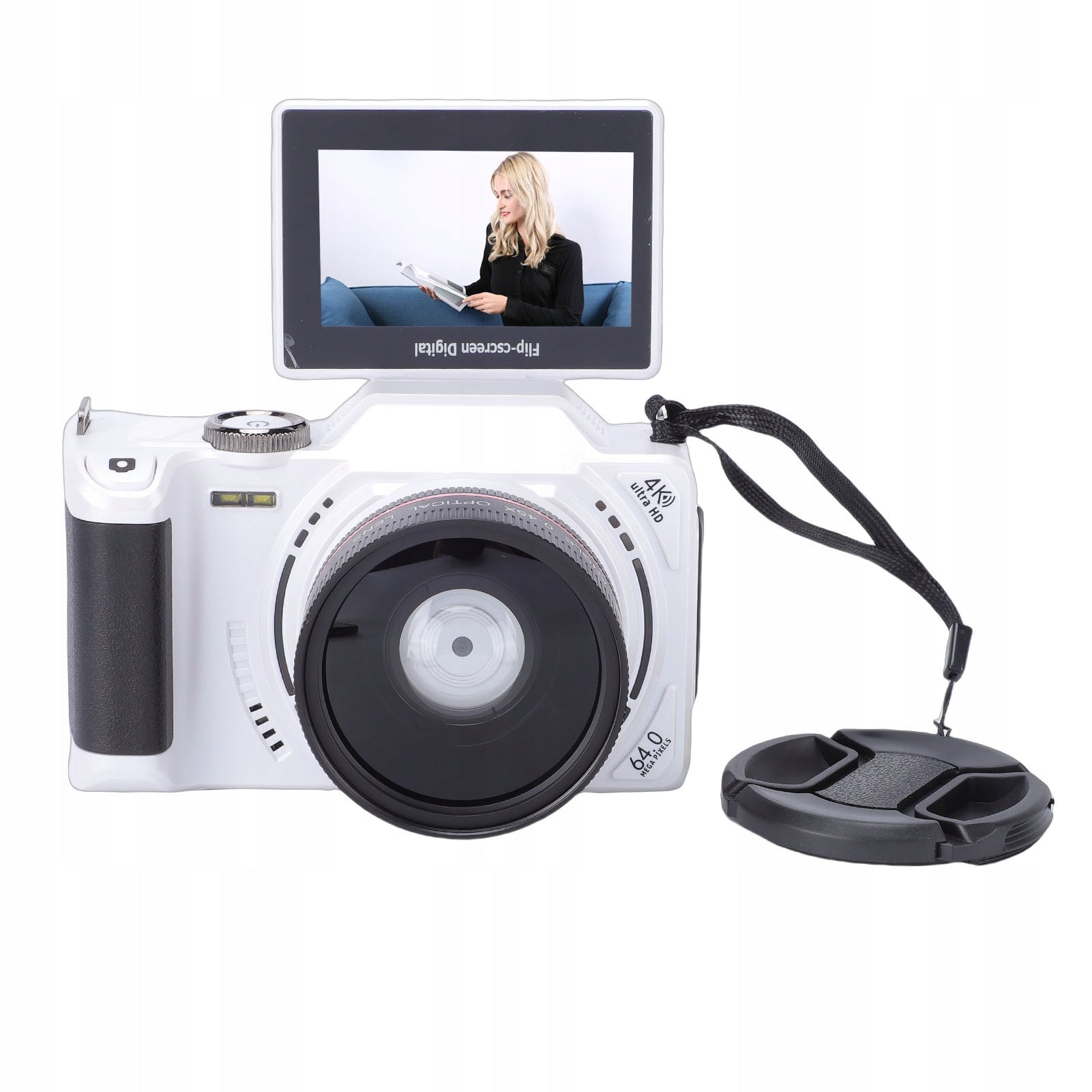 4K 64MP Digital Camera 3 Inch Flip Screen 18x Zoom with YK