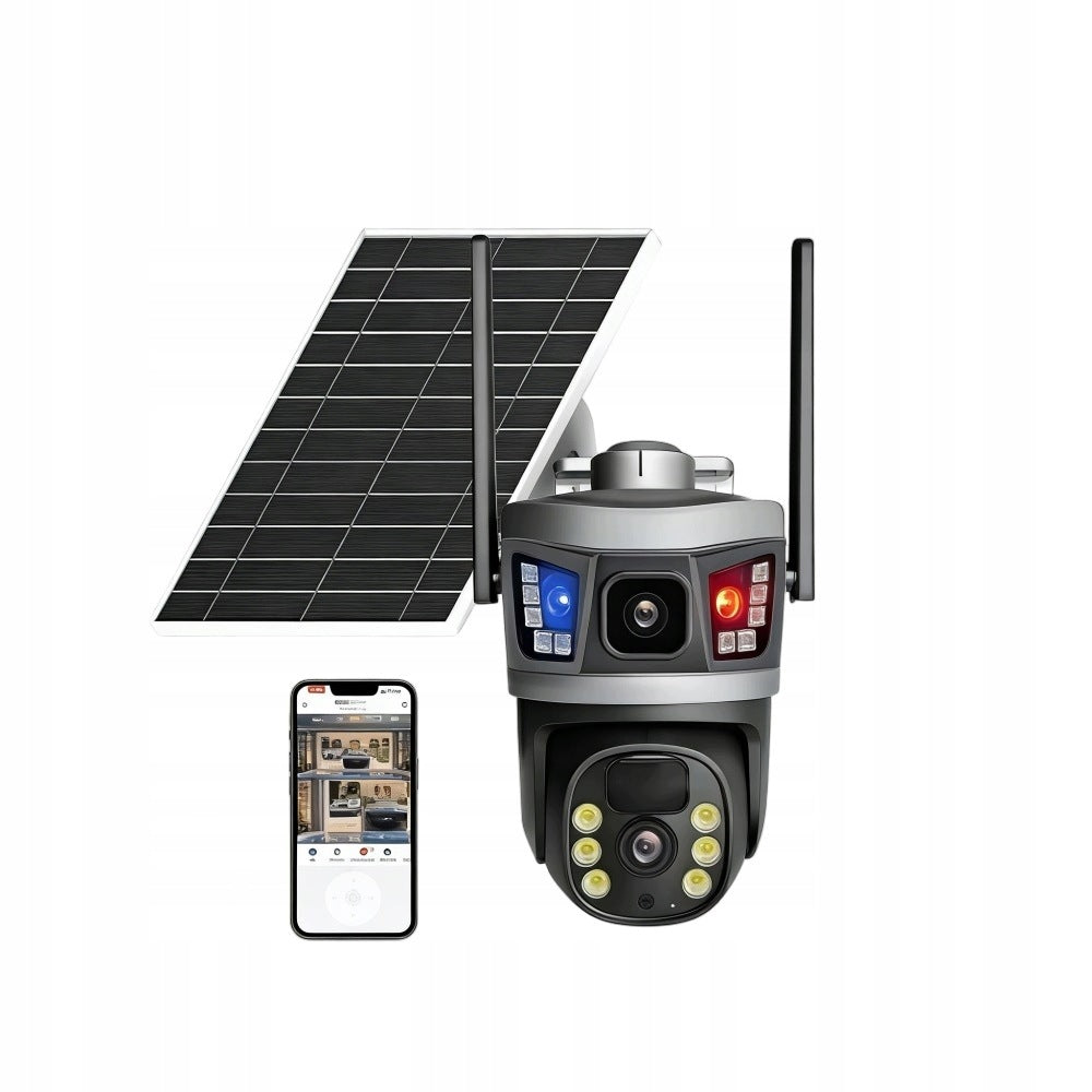 4K 6MP Outdoor Solar Camera - 2 Lenses, 4G LTE SIM Card